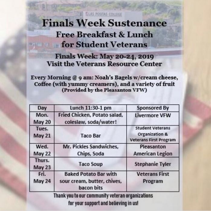 Finals Week Lunch Schedule