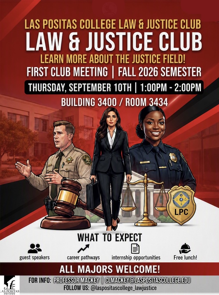Law and Justice Club Meeting Flyer