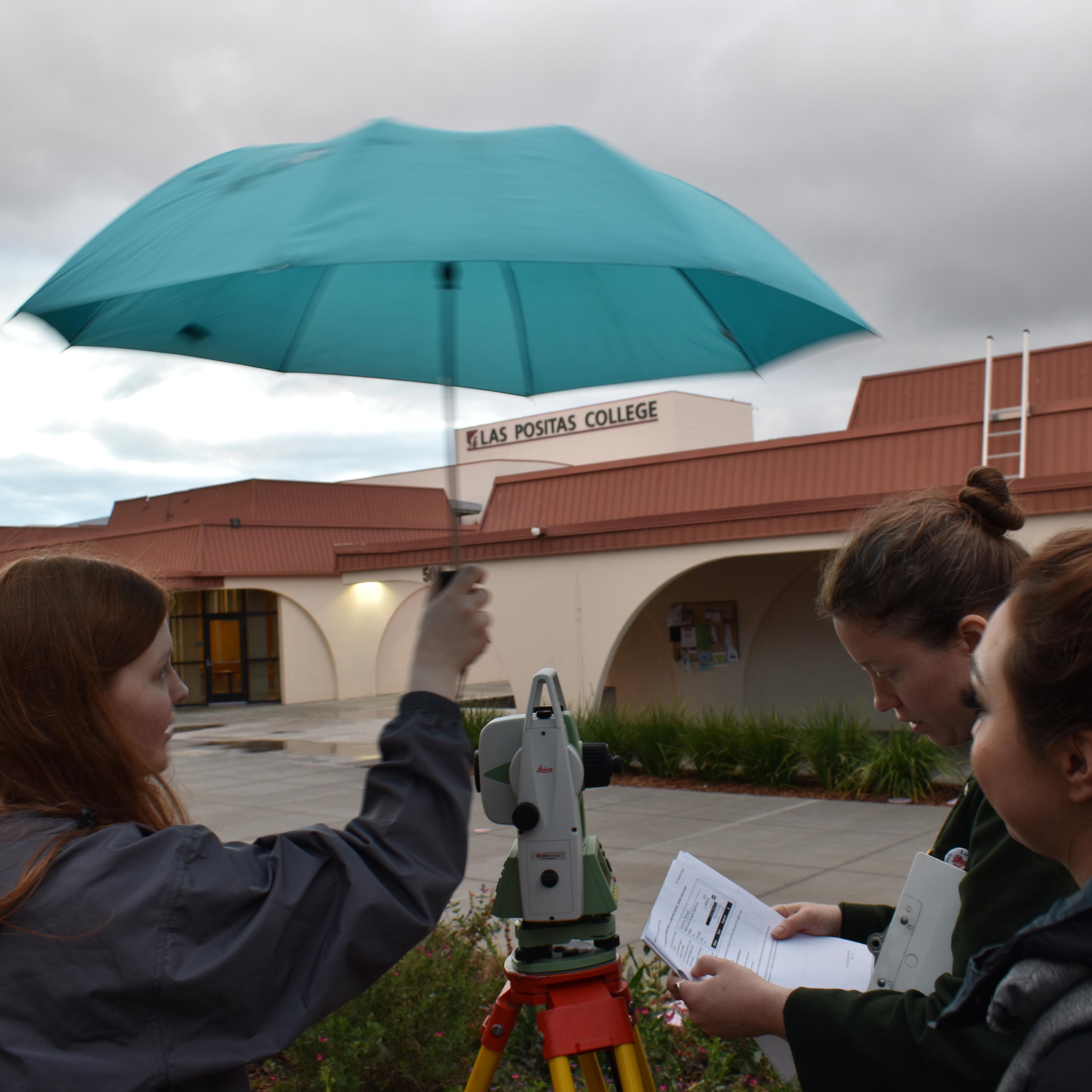 Using a laser theotolite in the rain