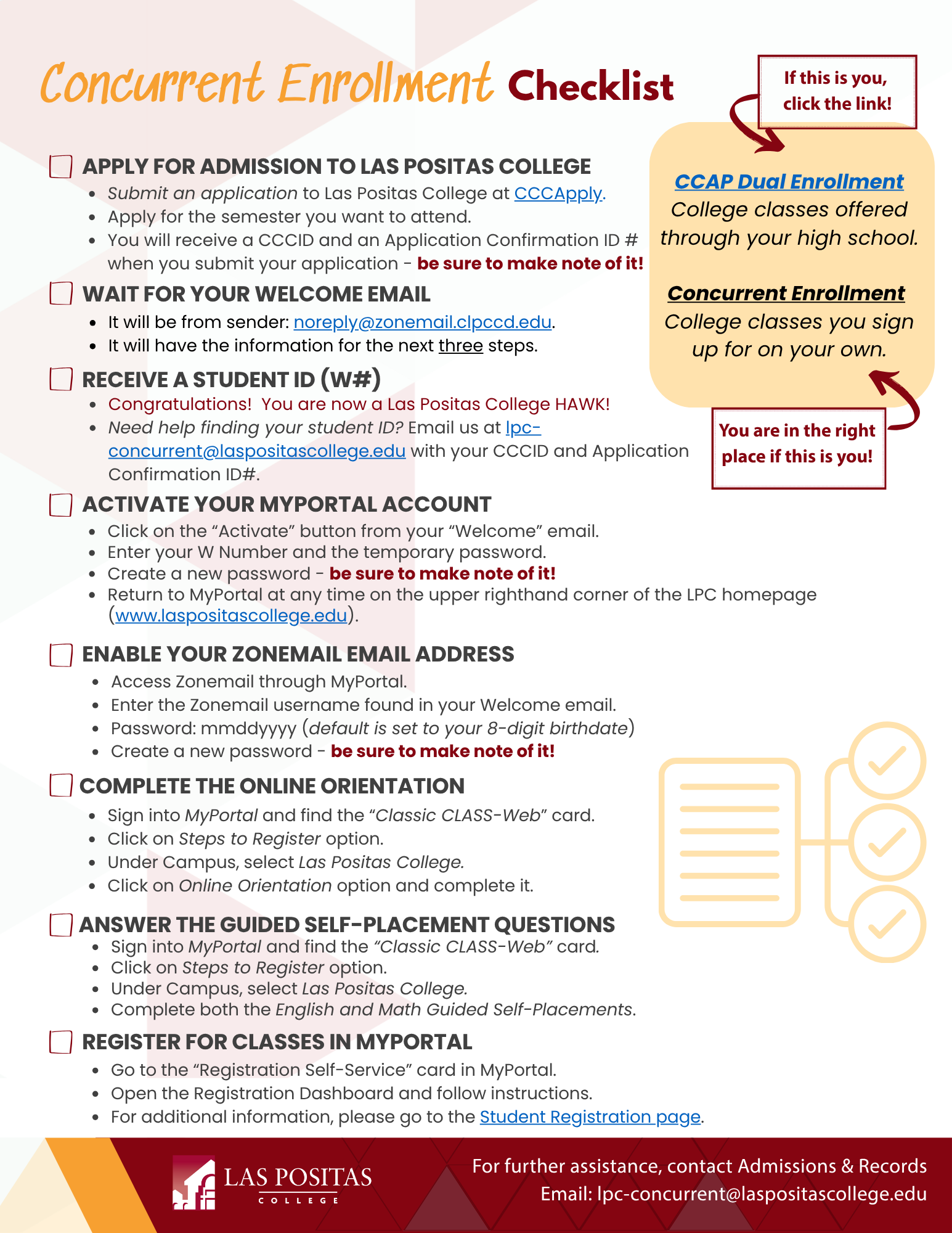 concurrent checklist