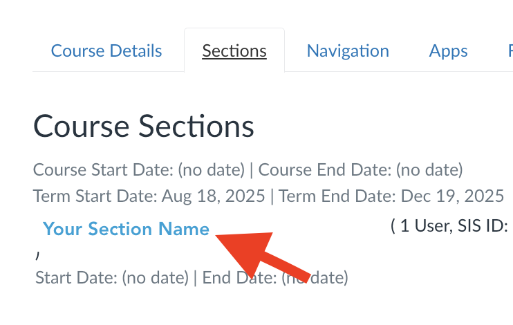 click on hyperlinked section